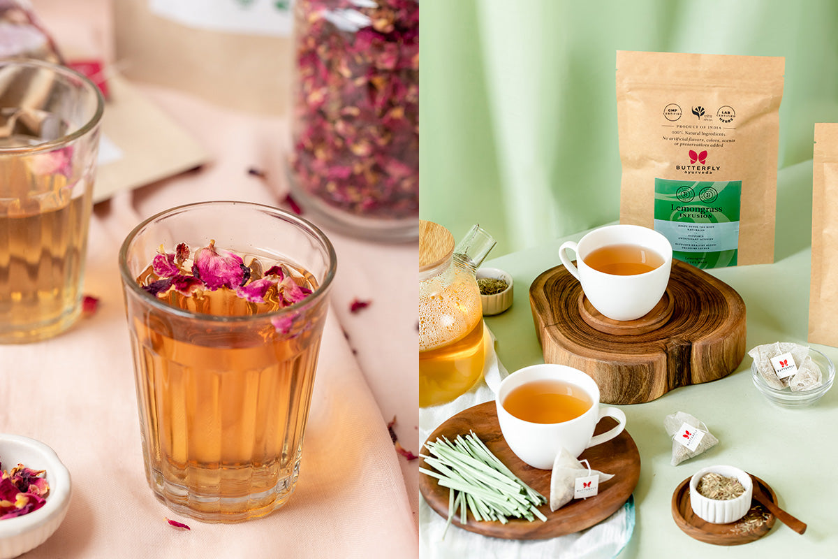 Rose petal infusions to lemongrass tea; try these herbal infusions that can keep you energised and cool
