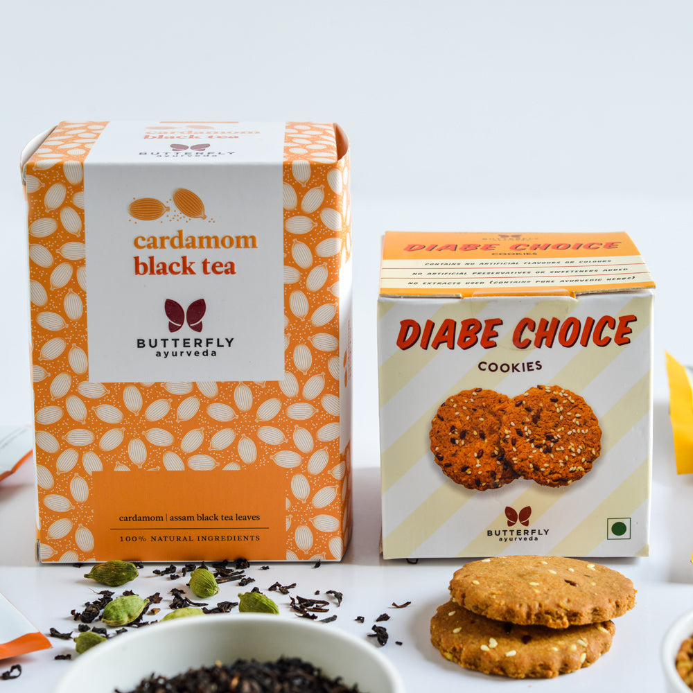 Cardamom Black tea and Diabe Cookies Combo 