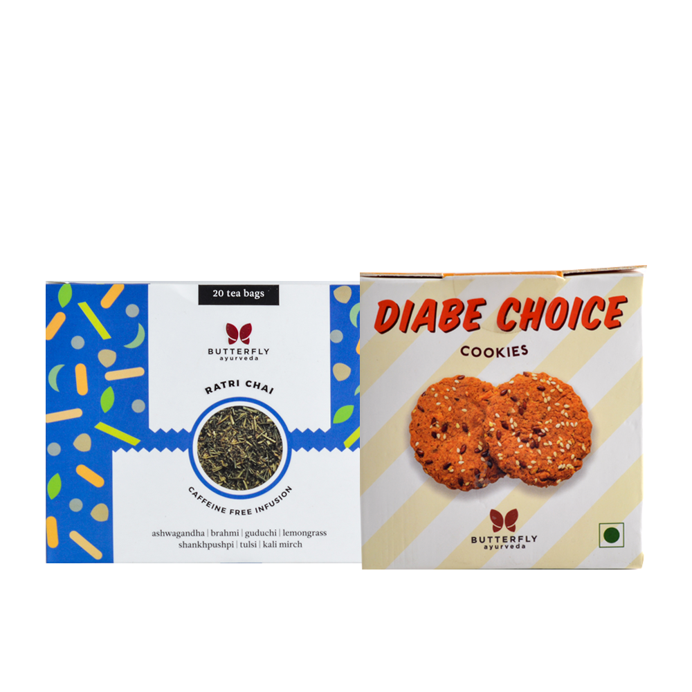 Herbal tea, healthy cookies 